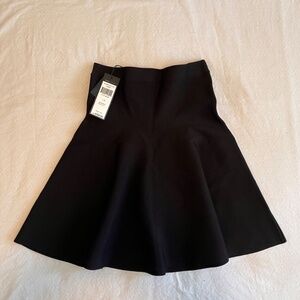 BCBG Ingrid Ponte Knit Flounce Skirt - Black (NWT)